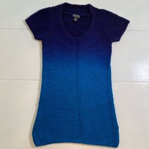Akualani Y2K Blue Ombré Bodycon Wool Sweater Mini Dress size M